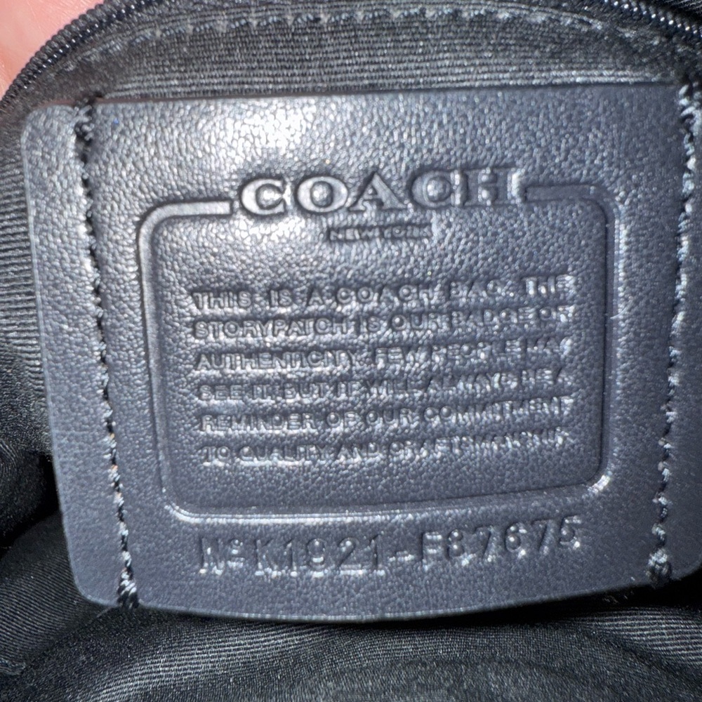 Coach Black Pebbled Leather Backpack with Gold Accents - Picture 5 of 10